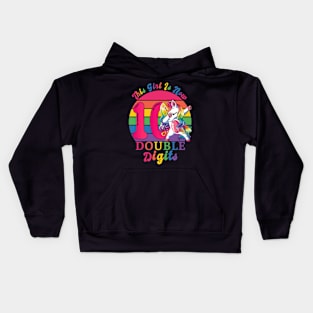 This Girl Is Now 10 Double Digits 10th birthday Kids Hoodie